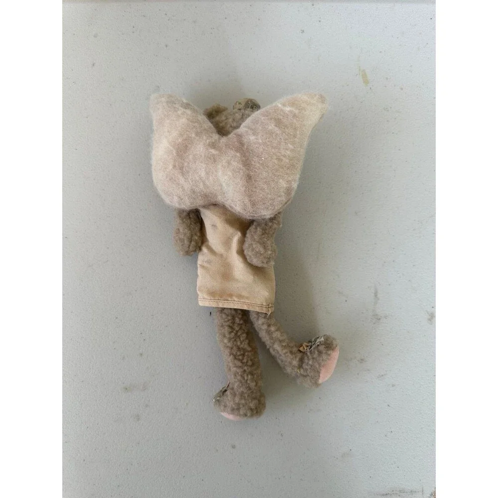 Vintage Unbranded Embellished Vest Fleece Plush Angel Teddy Bear Self Sitter